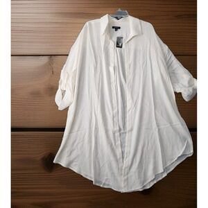 New Torrid 2X Open Front Gauze Ivory Kimono Shirt Festival Boho Coastal Resort